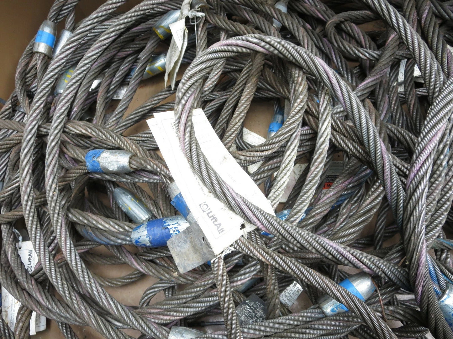 Wire Rope Slings 1/2 &amp; 5/8" Large LOT of 43 Lift-All Chokers Domestic USA Made