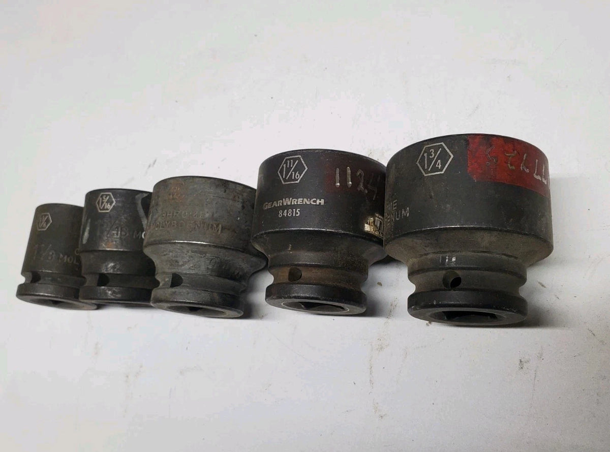 GearWrench 3/4 in. Drive Impact Sockets 5 PCS 1-1/8 - 1-3/4