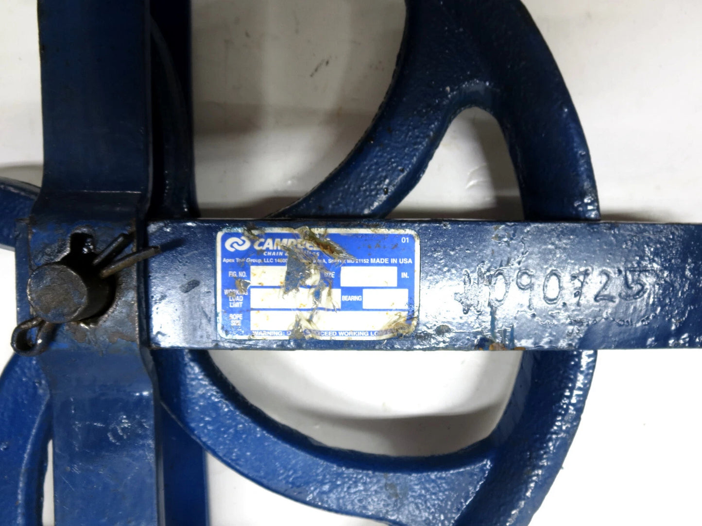 Campbell 3061V Gin Wheel Roofer's Block 12" Pulley Sheave Made in USA