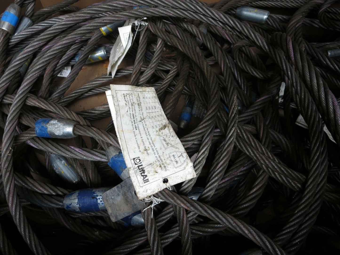 Wire Rope Slings 1/2 &amp; 5/8" Large LOT of 43 Lift-All Chokers Domestic USA Made
