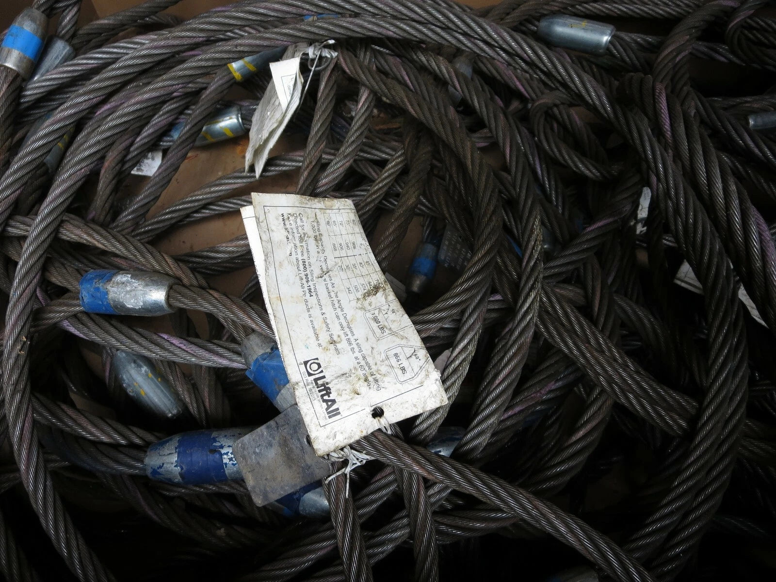 Wire Rope Slings 1/2 &amp; 5/8" Large LOT of 43 Lift-All Chokers Domestic USA Made