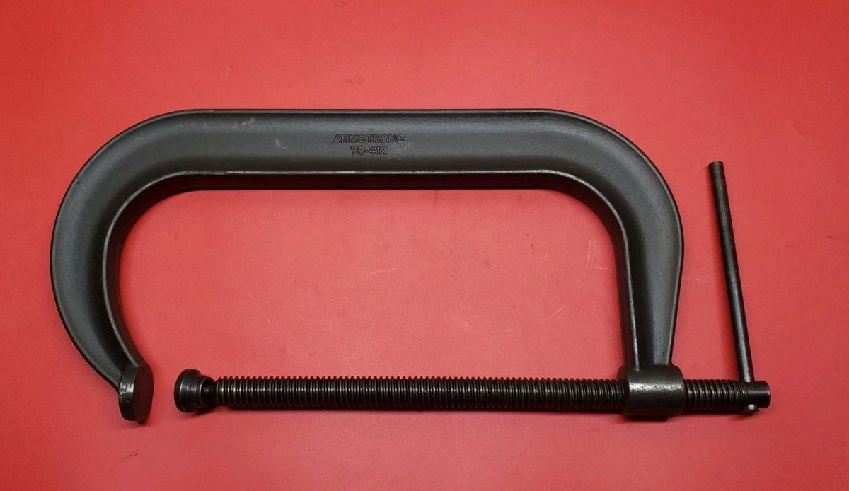 Armstrong 12 in. C-Clamp Deep Throat Drop Forged 78-412 Made in USA Excellent