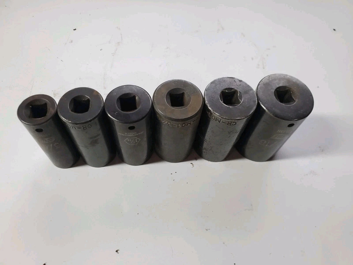 6-PCS GearWrench 3/4 to 1-7/16 Deep Impact Socket Set 1/2 Drive