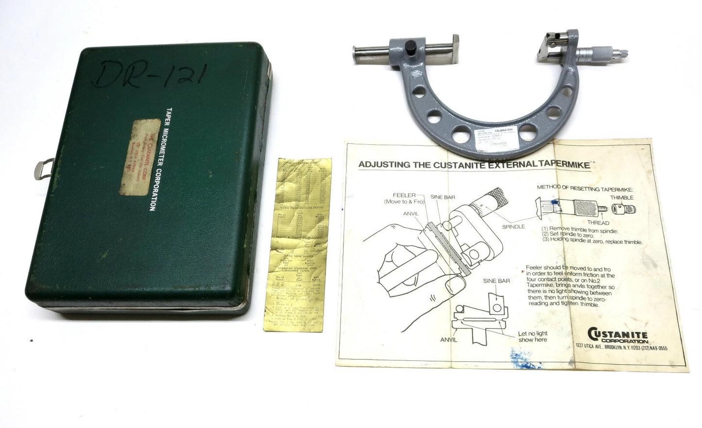 Taper Micrometer Corporation Custanite External Tapermike Micrometer 4D-606