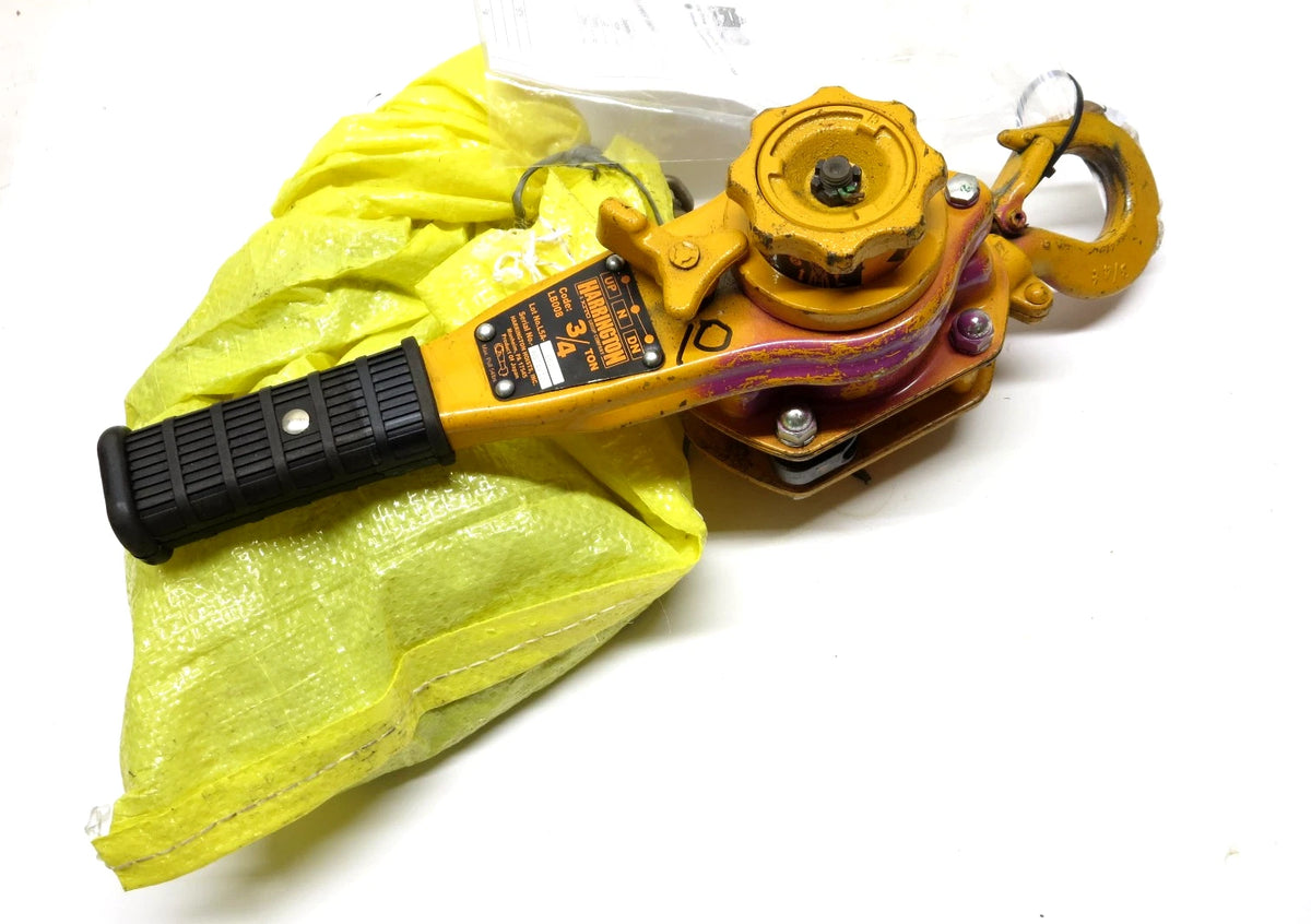 1 EA. Harrington LB008-10 3/4 ton Lever Chain Hoist 10 Ft Lift W/ Load Cert.