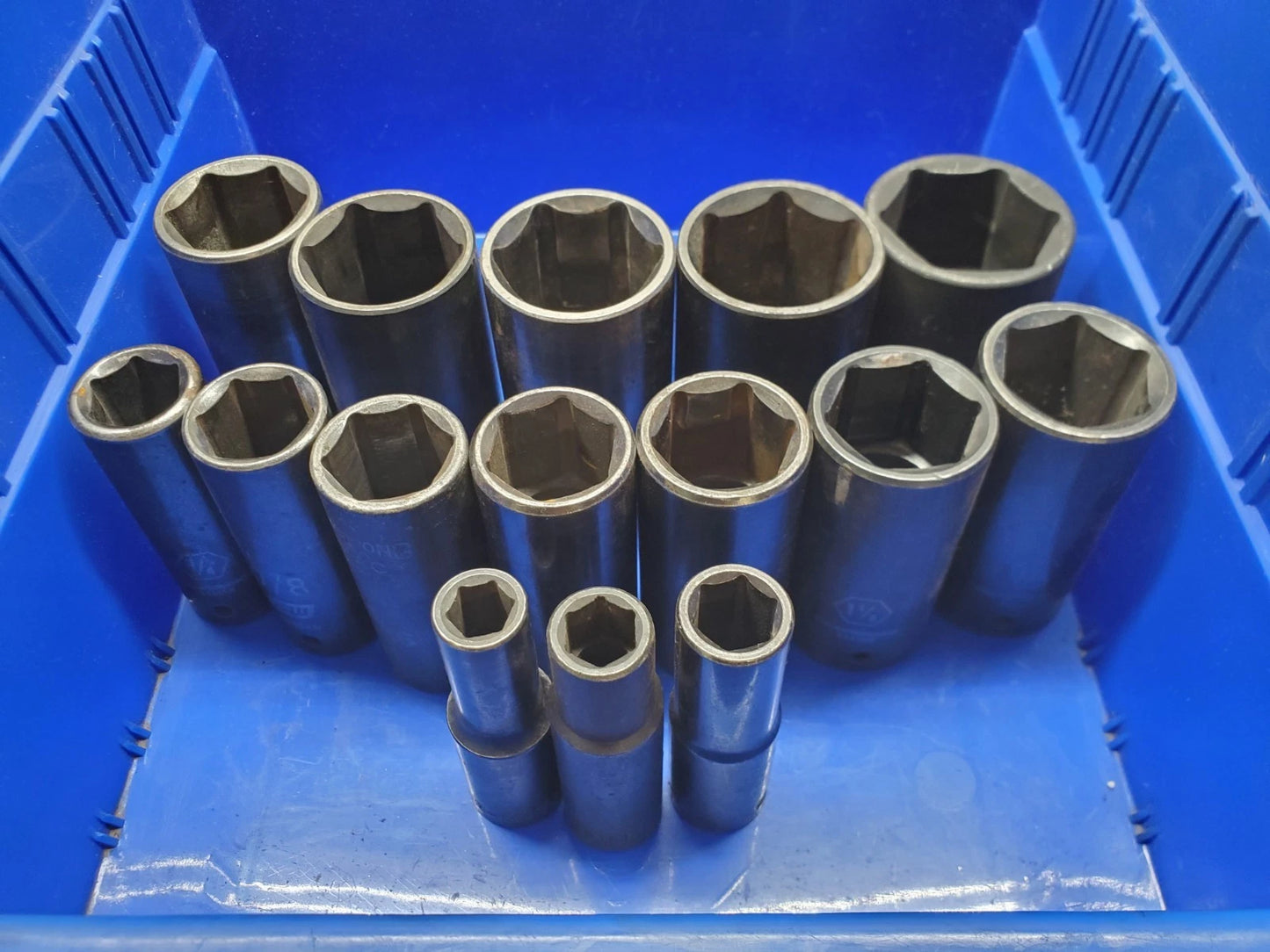 15-PCS GearWrench + More 7/16" to 1-9/16" Deep Impact Socket Set, 1/2" Drive.