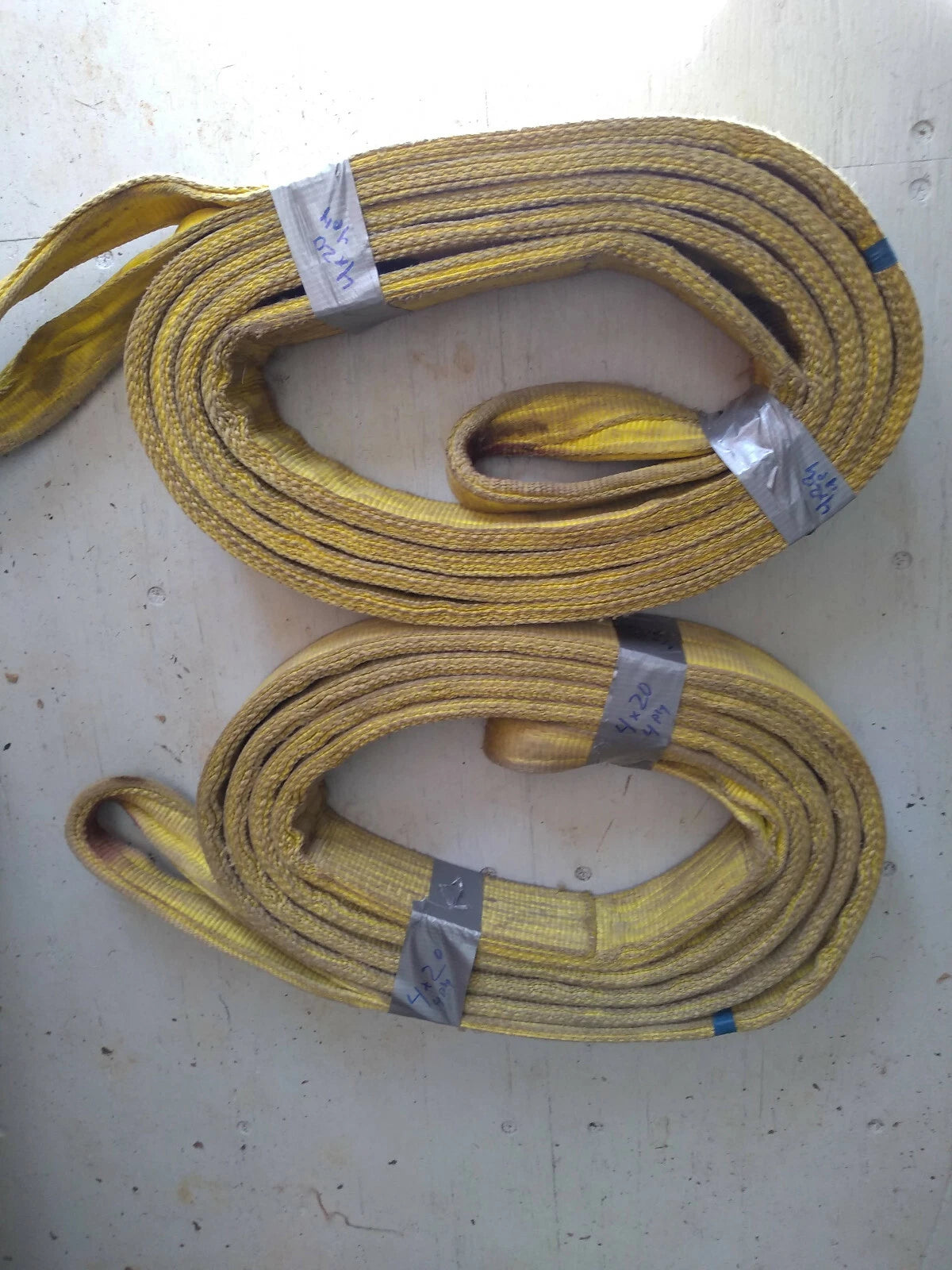 Large Lot of 87 ea Domestic Nylon Slings Ashley, Liftall, 2,3,4 ply &amp; 2,3,4 in.