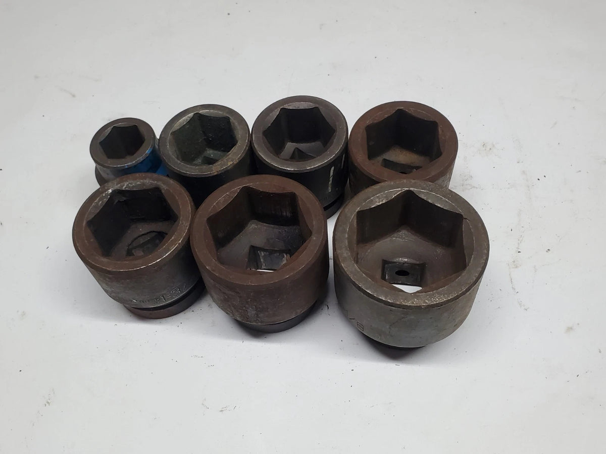 7-PC WRIGHT TOOL Impact Socket Set 1 in. Drive 1 in. To 2-1/8 in. USA