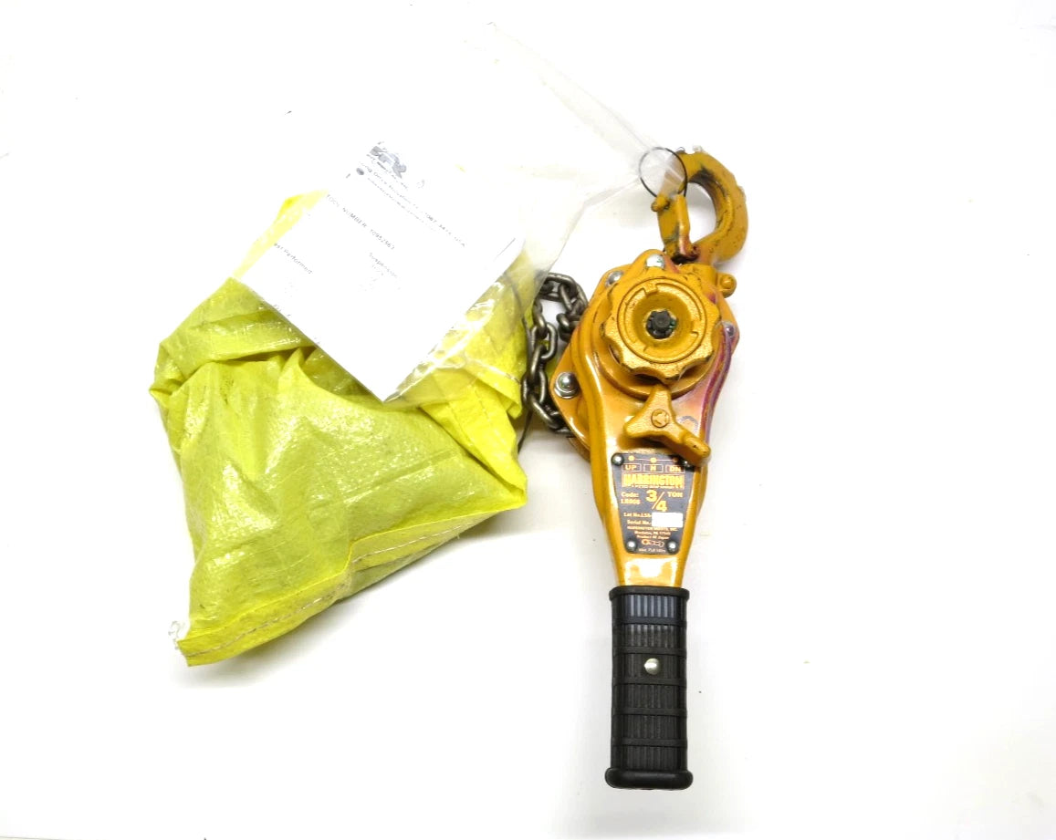1 EA. Harrington LB008-10 3/4 ton Lever Chain Hoist 10 Ft Lift W/ Load Cert.