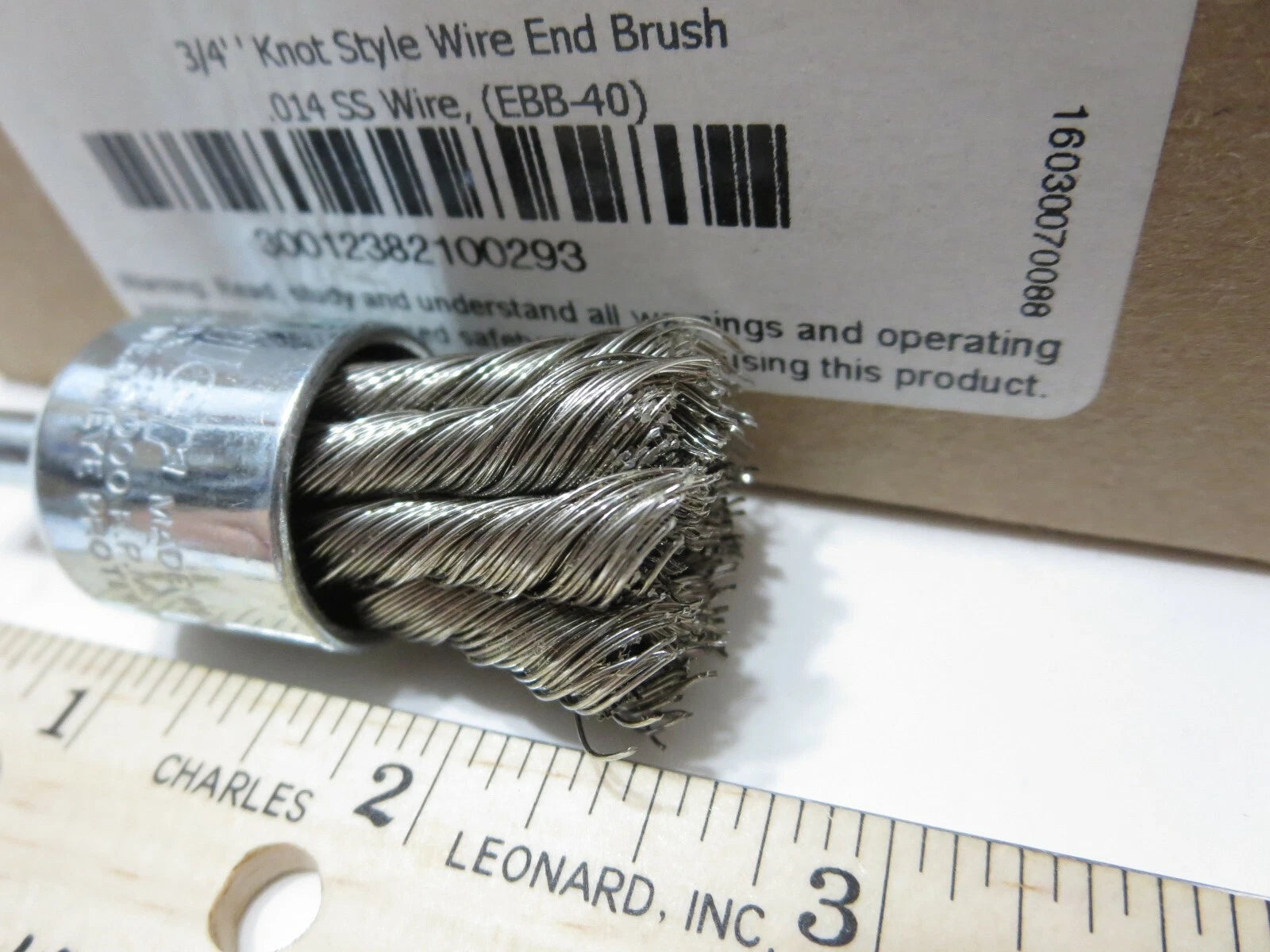 WEILER 10029 3/4" .014 Stainless Steel Knot Wire End Brush 3/4 22,000 RPM USA