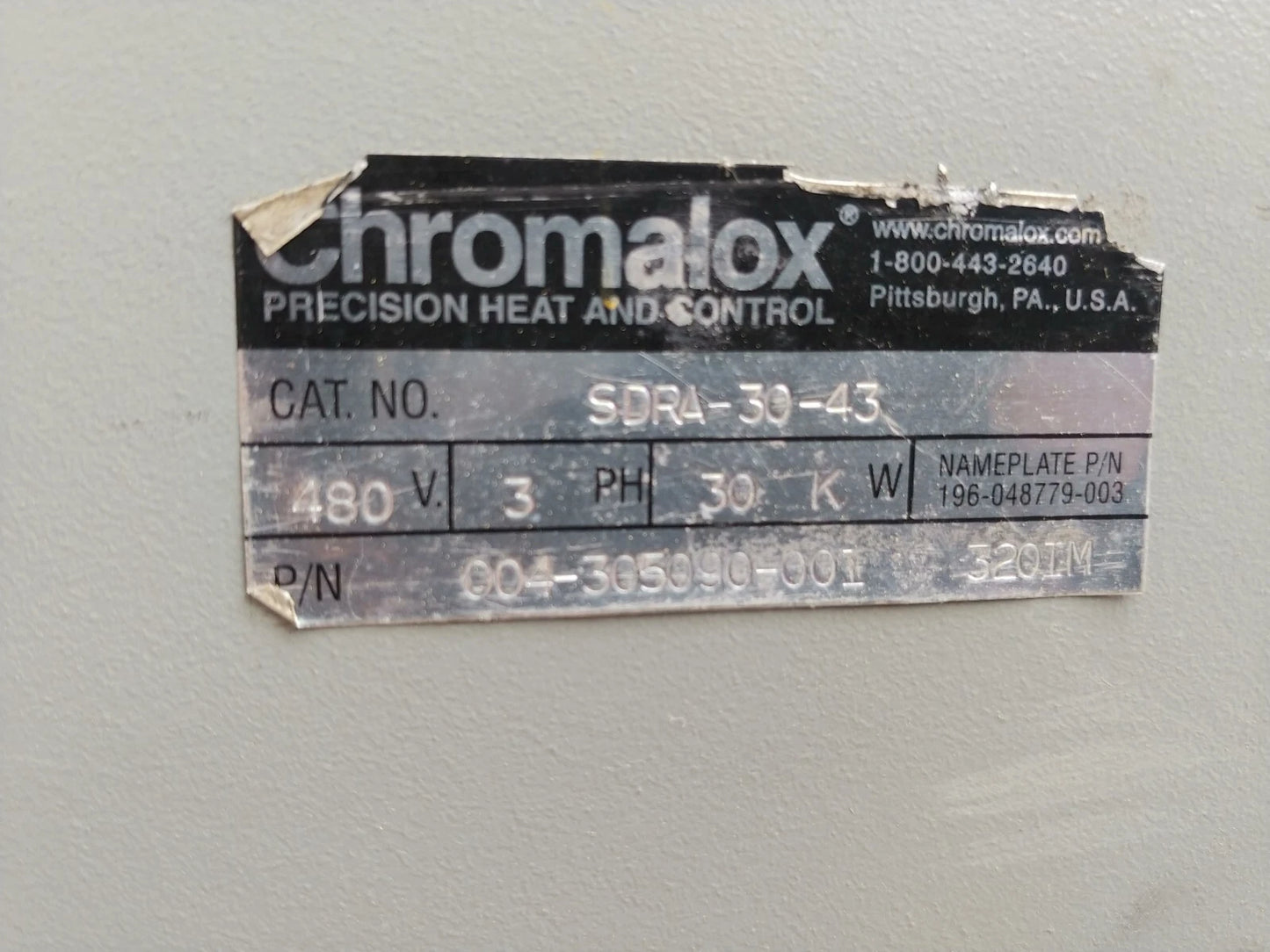 Chromalox Super Dragon SDRA-30-43 Heater 460/600 V w/ Heavy Duty Cable Plugs