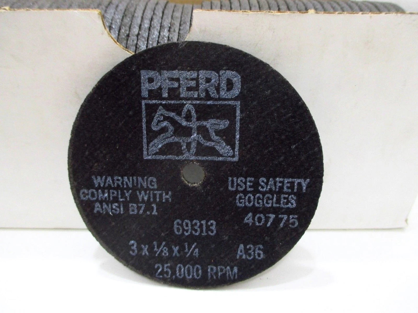 Box of 50 PFERD Germany 69313 Cut-Off Wheels 3 x 1/8 x 1/4 Type 1 Steel 36 Grit