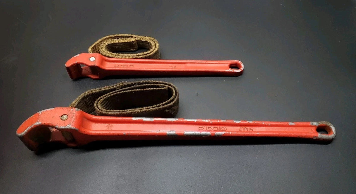 RIDGID no. 2 And no. 5 Strap Wrench Set Made In USA