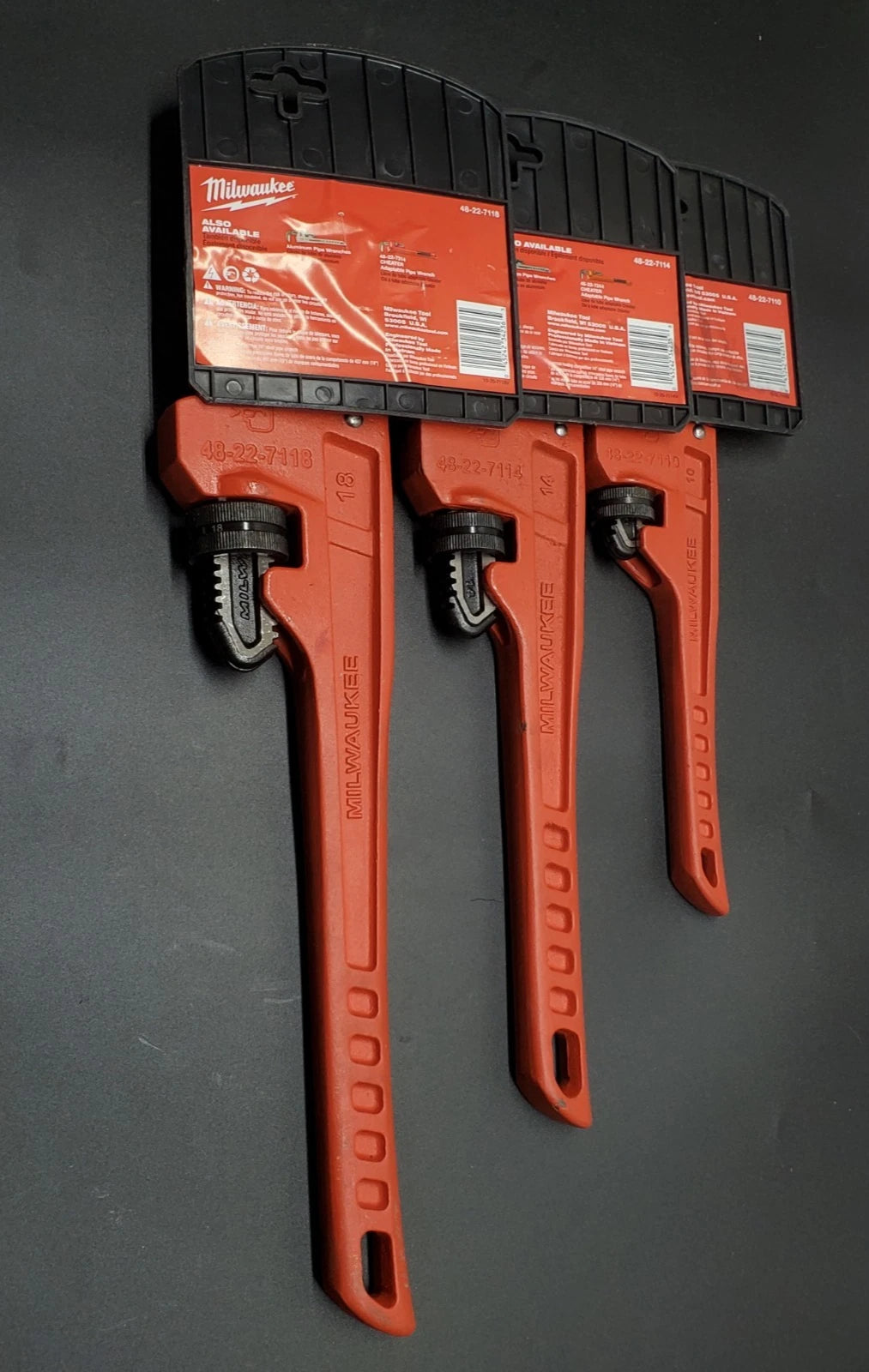 Milwaukee 3 Piece Pipe Wrench Set 10 in, 14 in, 18 in.