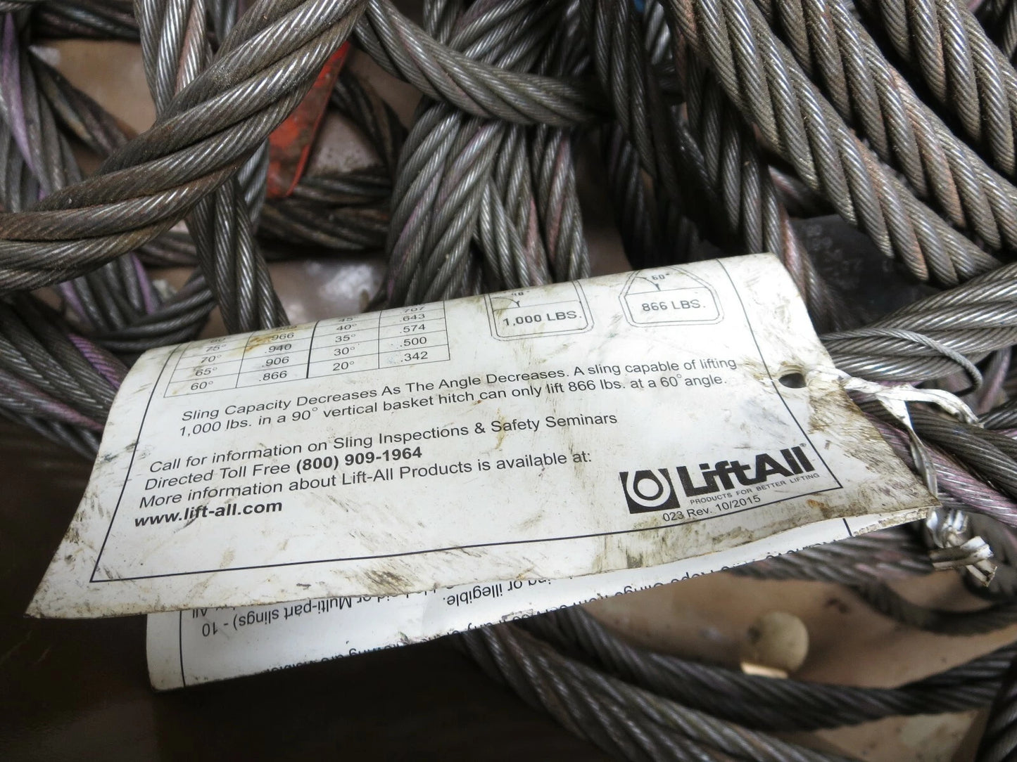 Wire Rope Slings 1/2 &amp; 5/8" Large LOT of 43 Lift-All Chokers Domestic USA Made