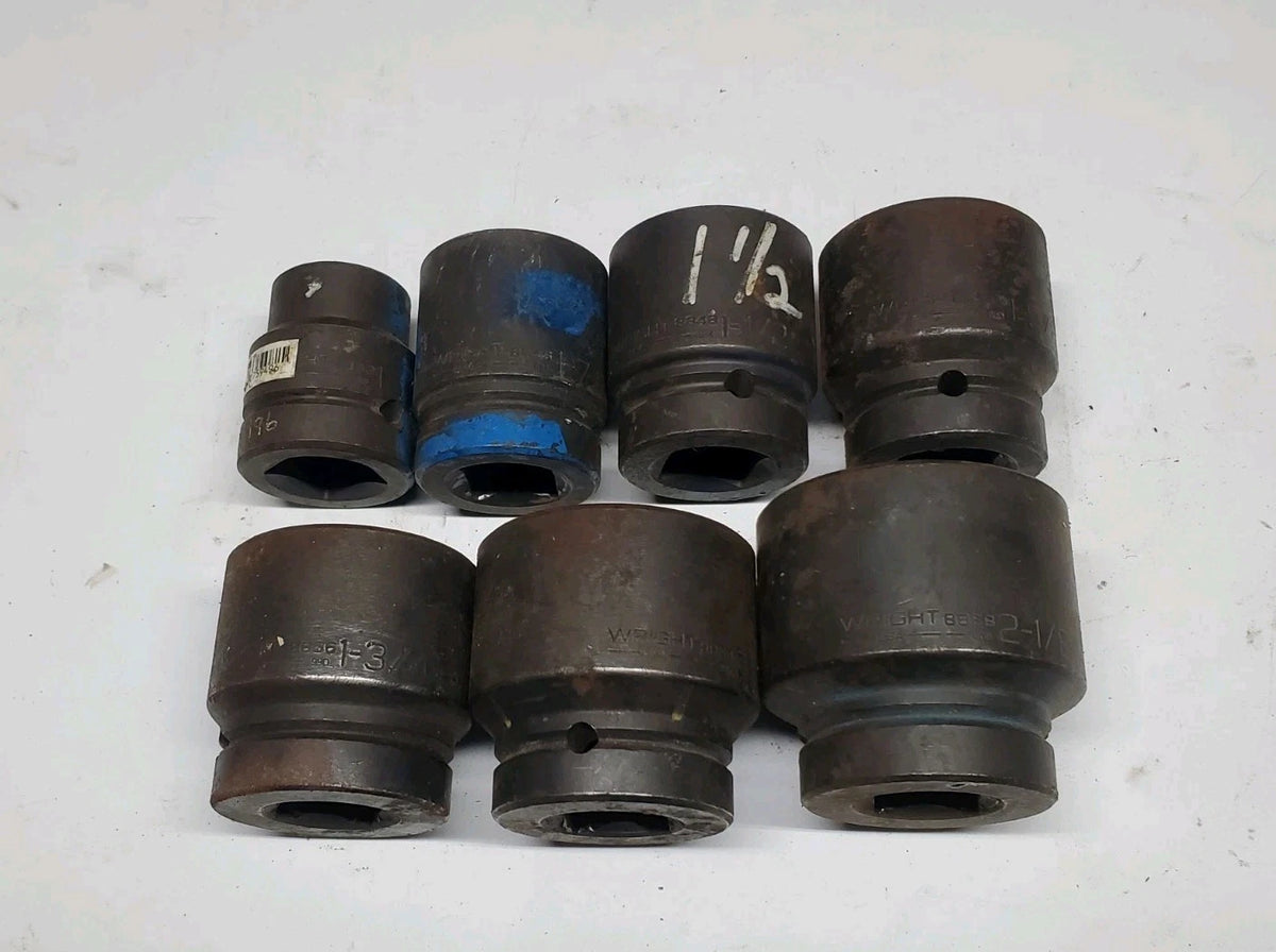 7-PC WRIGHT TOOL Impact Socket Set 1 in. Drive 1 in. To 2-1/8 in. USA