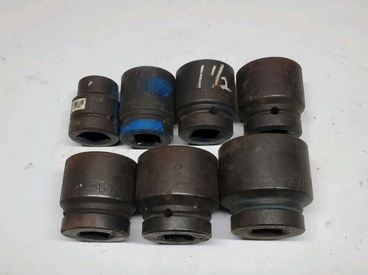 7-PC WRIGHT TOOL Impact Socket Set 1 in. Drive 1 in. To 2-1/8 in. USA