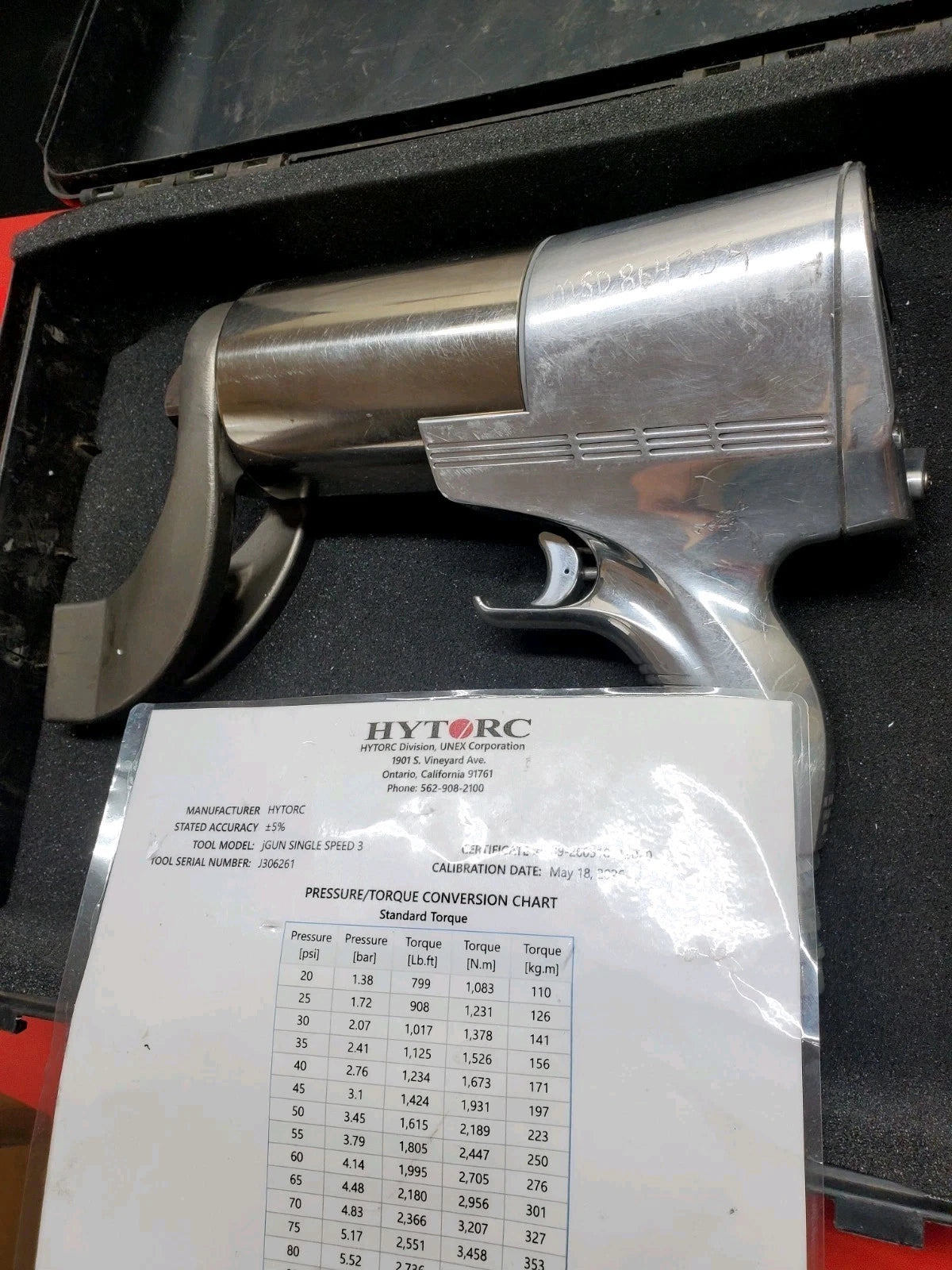 Hytorc JGUN-A3-SP Pneumatic Torque Gun Wrench 1 in. Dr W/ 2026-2027 CAL.