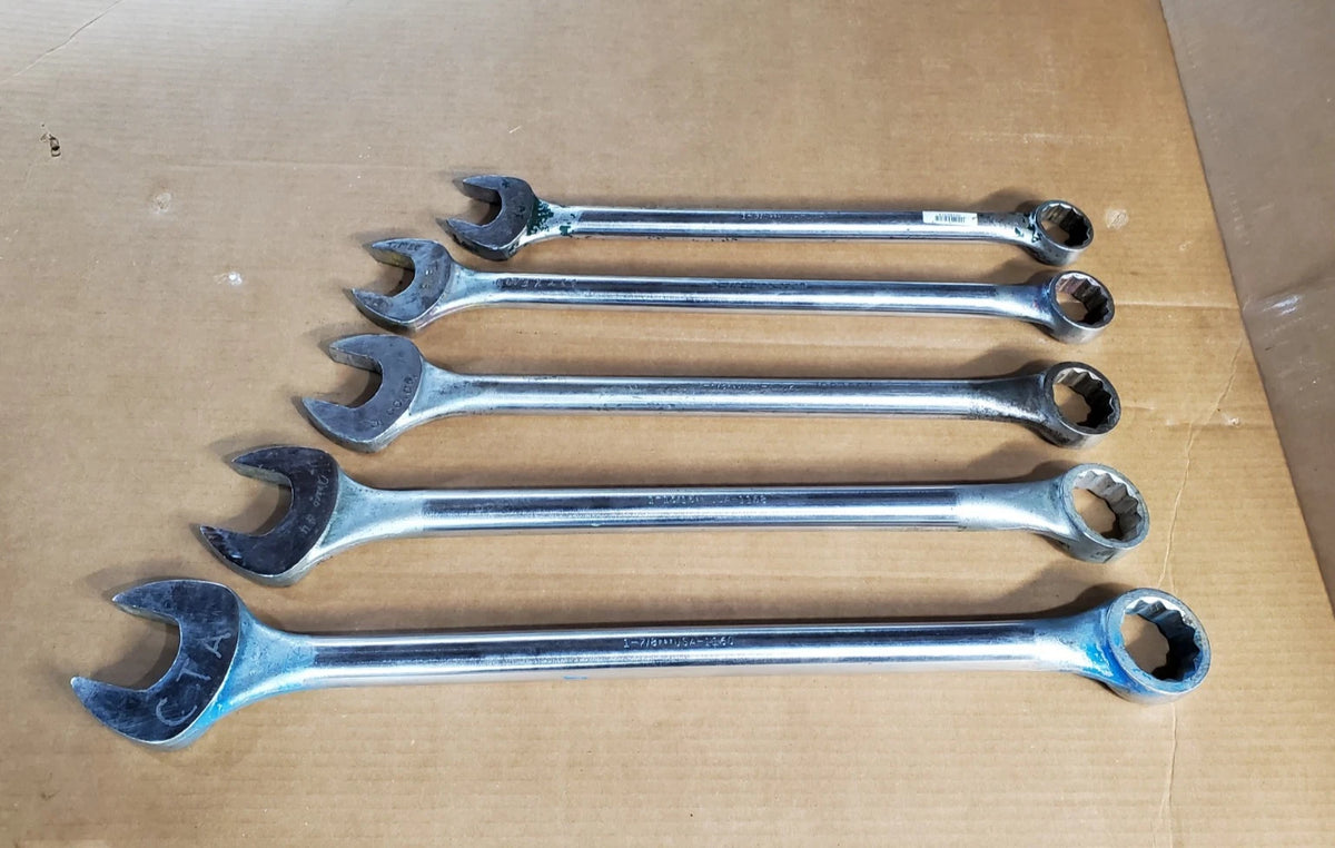 Wright Tool Combination Wrench 5 Piece Shop Set 1-3/8 to 1-7/8 in USA
