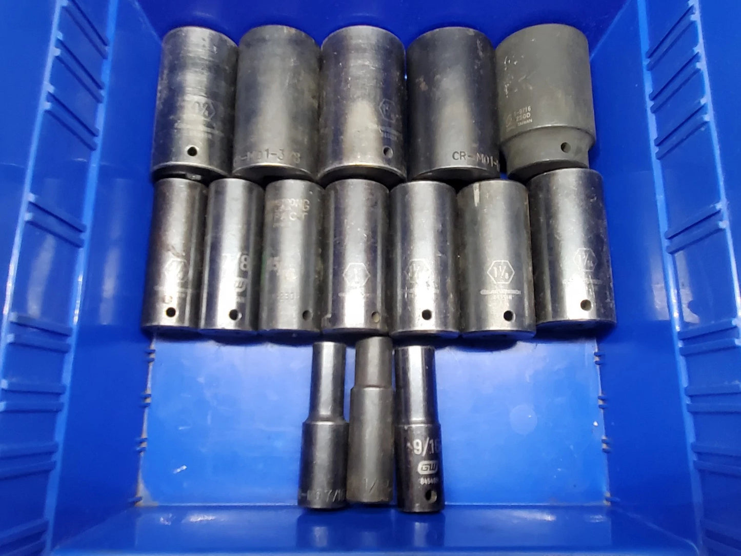 15-PCS GearWrench + More 7/16" to 1-9/16" Deep Impact Socket Set, 1/2" Drive.