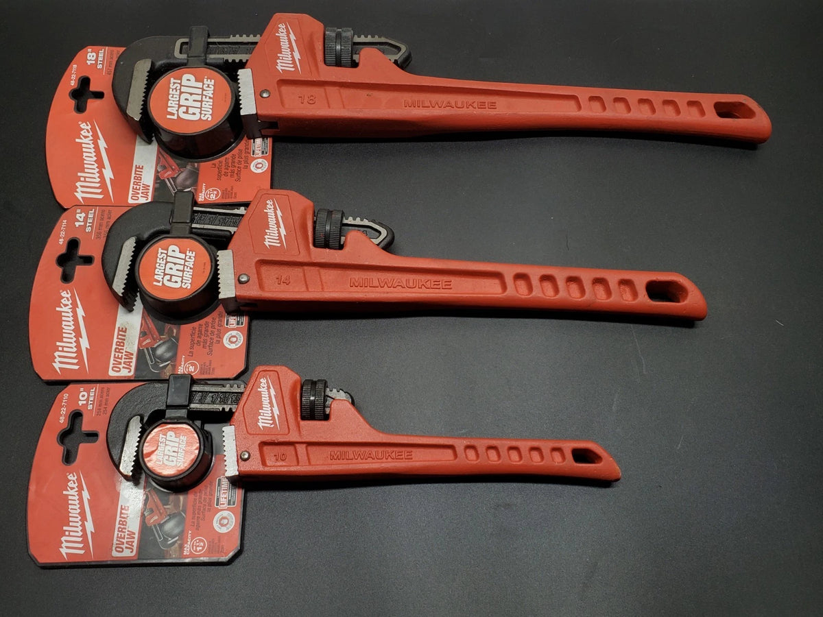 Milwaukee 3 Piece Pipe Wrench Set 10 in, 14 in, 18 in.