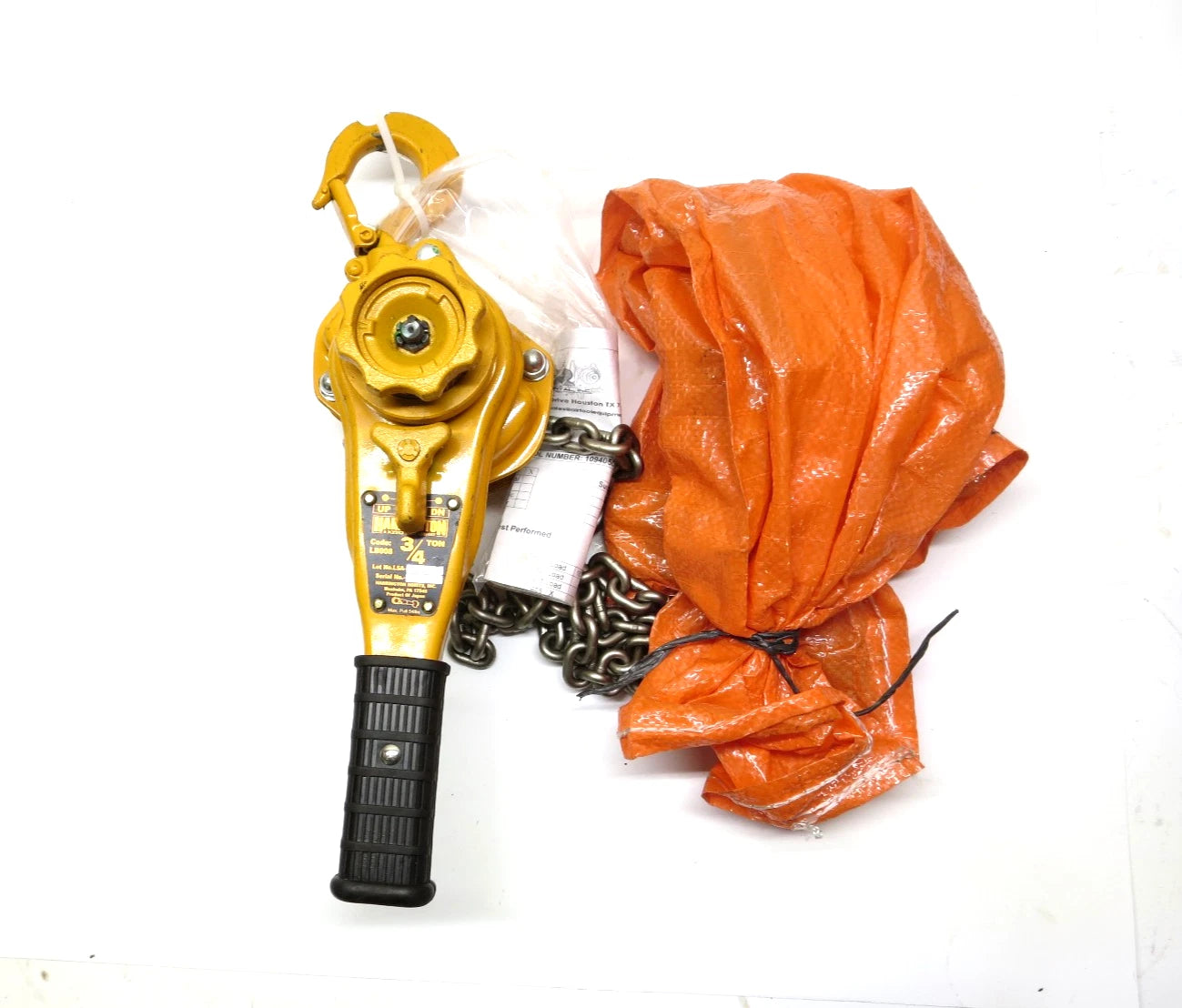 1 EA. Harrington 3/4 Lever Hoist 10 Ft Lift W/ Load Cert. LB008-10 Excellent