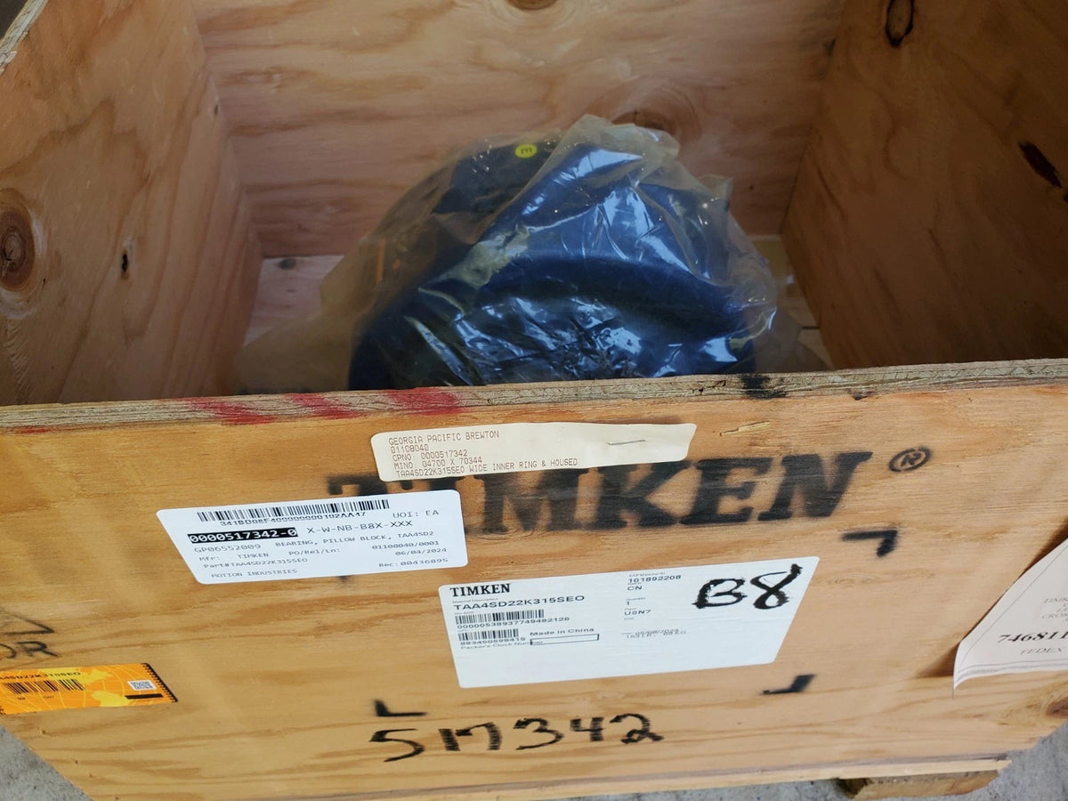 Timken TAA4SD22K315SE<wbr/>O Double Nut Pillow Block Roller Bearing 3-15/16 in.