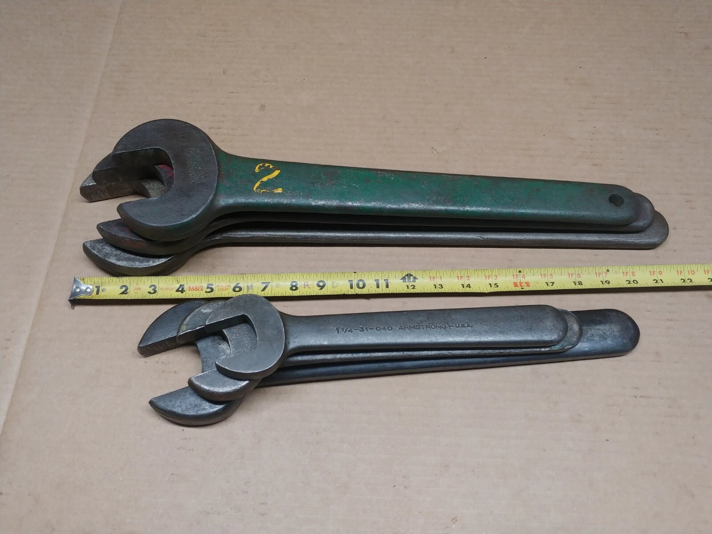 Set of 6 PCS Open End Williams Armstrong Engineer Wrenches 1-1/4 to 2-3/8 in USA